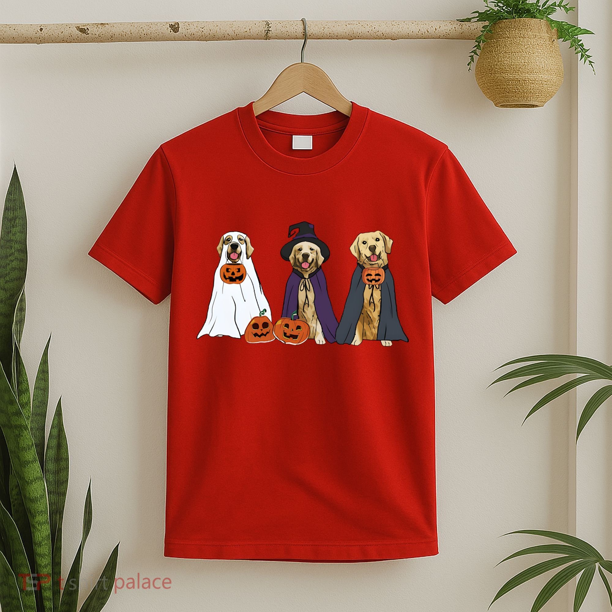 Golden Dog Retriever Ghost Dogs Halloween T-Shirt
