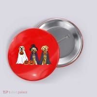 Golden Dog Retriever Ghost Dogs Halloween Button thumb 0