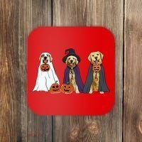 Golden Dog Retriever Ghost Dogs Halloween Coaster thumb 0