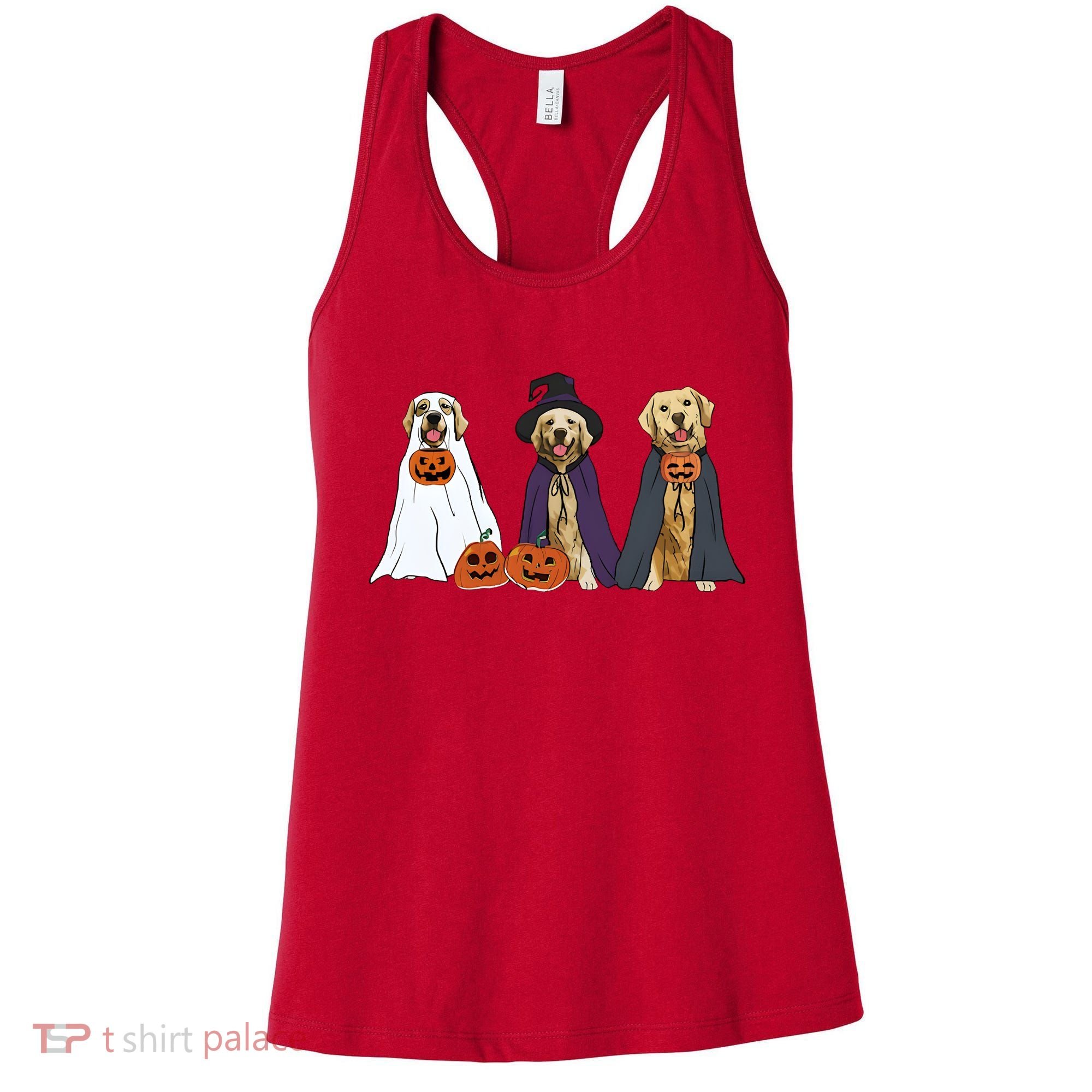 Golden Dog Retriever Ghost Dogs Halloween Women's Tank Top