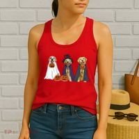 Golden Dog Retriever Ghost Dogs Halloween Women's Tank Top thumb 2
