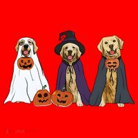 Golden Dog Retriever Ghost Dogs Halloween Women's Tank Top thumb 5