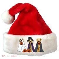 Golden Dog Retriever Ghost Dogs Halloween Santa Hat thumb 0