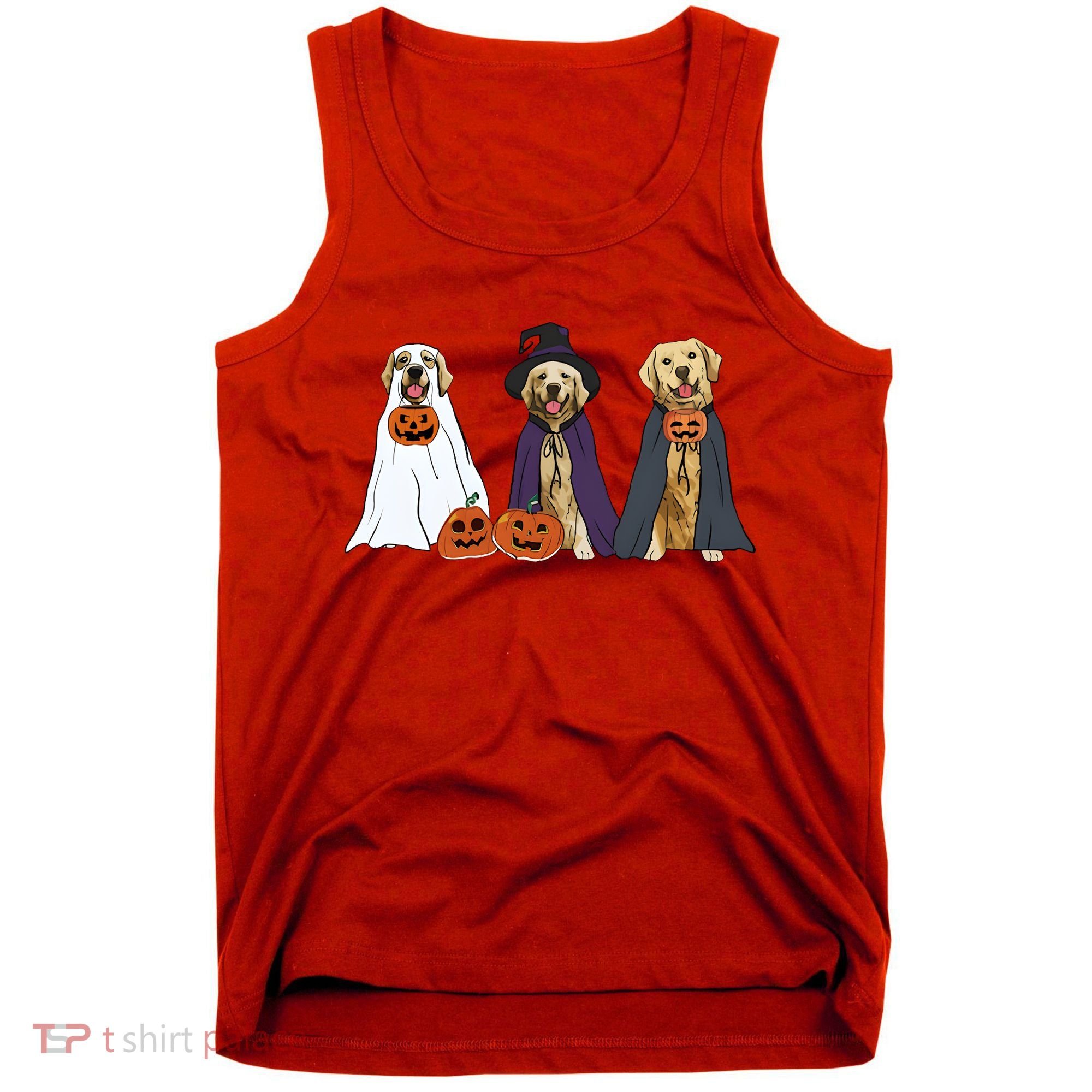 Golden Dog Retriever Ghost Dogs Halloween Tank Top