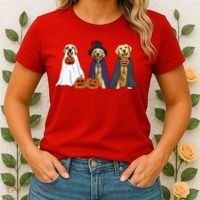 Golden Dog Retriever Ghost Dogs Halloween Women's T-Shirt thumb 2
