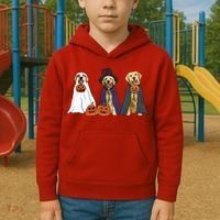 Golden Dog Retriever Ghost Dogs Halloween Kids Hoodie thumb 2