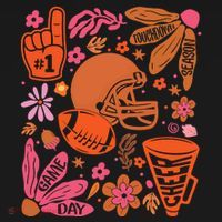 Game Day Retro Football Touchdown Season Backpack thumb 2