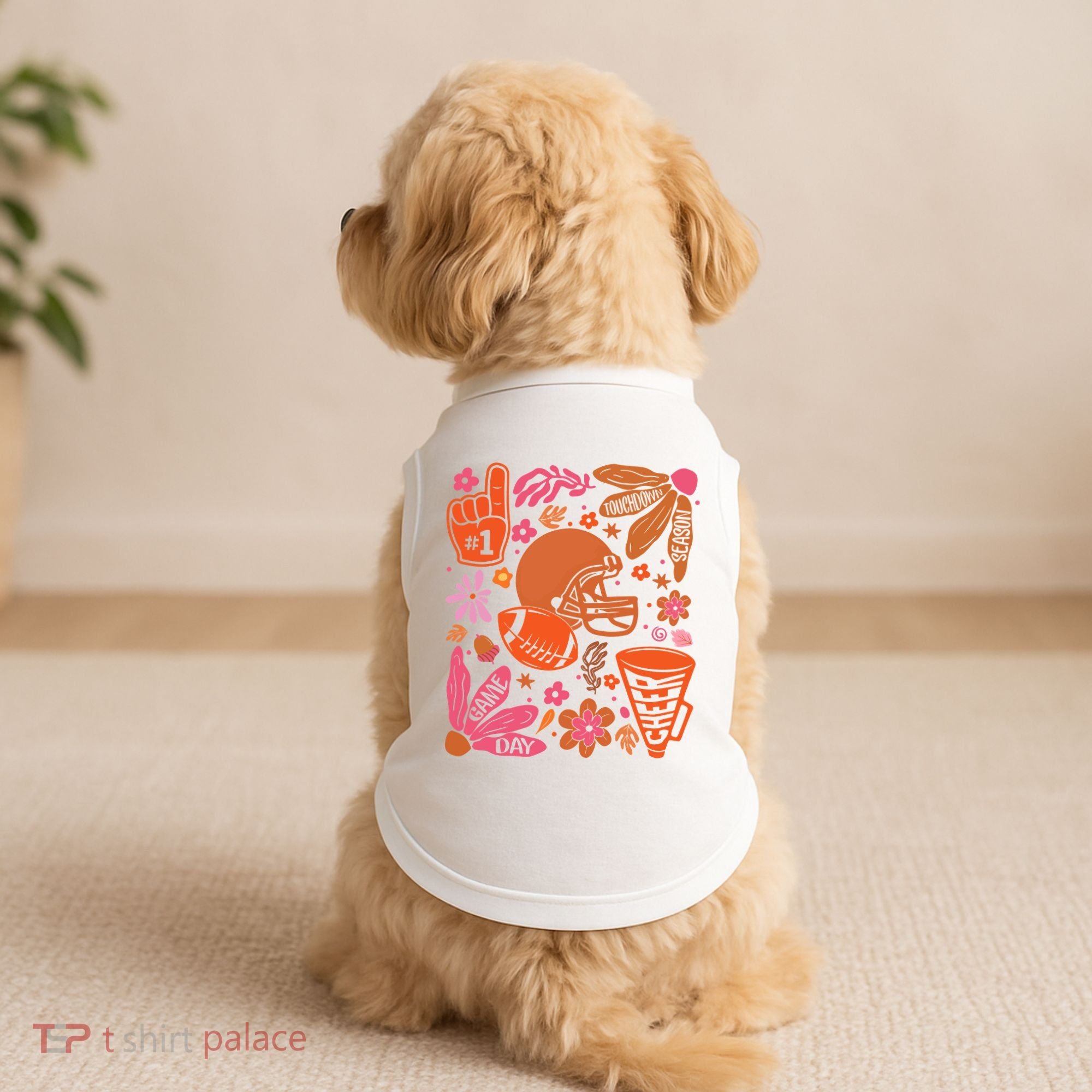 Game Day Retro Football Touchdown Season Doggie Tank