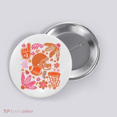 Game Day Retro Football Touchdown Season Button