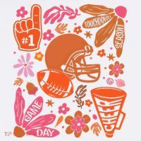 Game Day Retro Football Touchdown Season Women's Hoodie thumb 2
