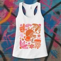 Game Day Retro Football Touchdown Season Women's Tank Top thumb 3