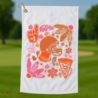 Game Day Retro Football Touchdown Season Golf Towel thumb 1