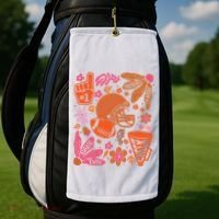 Game Day Retro Football Touchdown Season Golf Towel thumb 2
