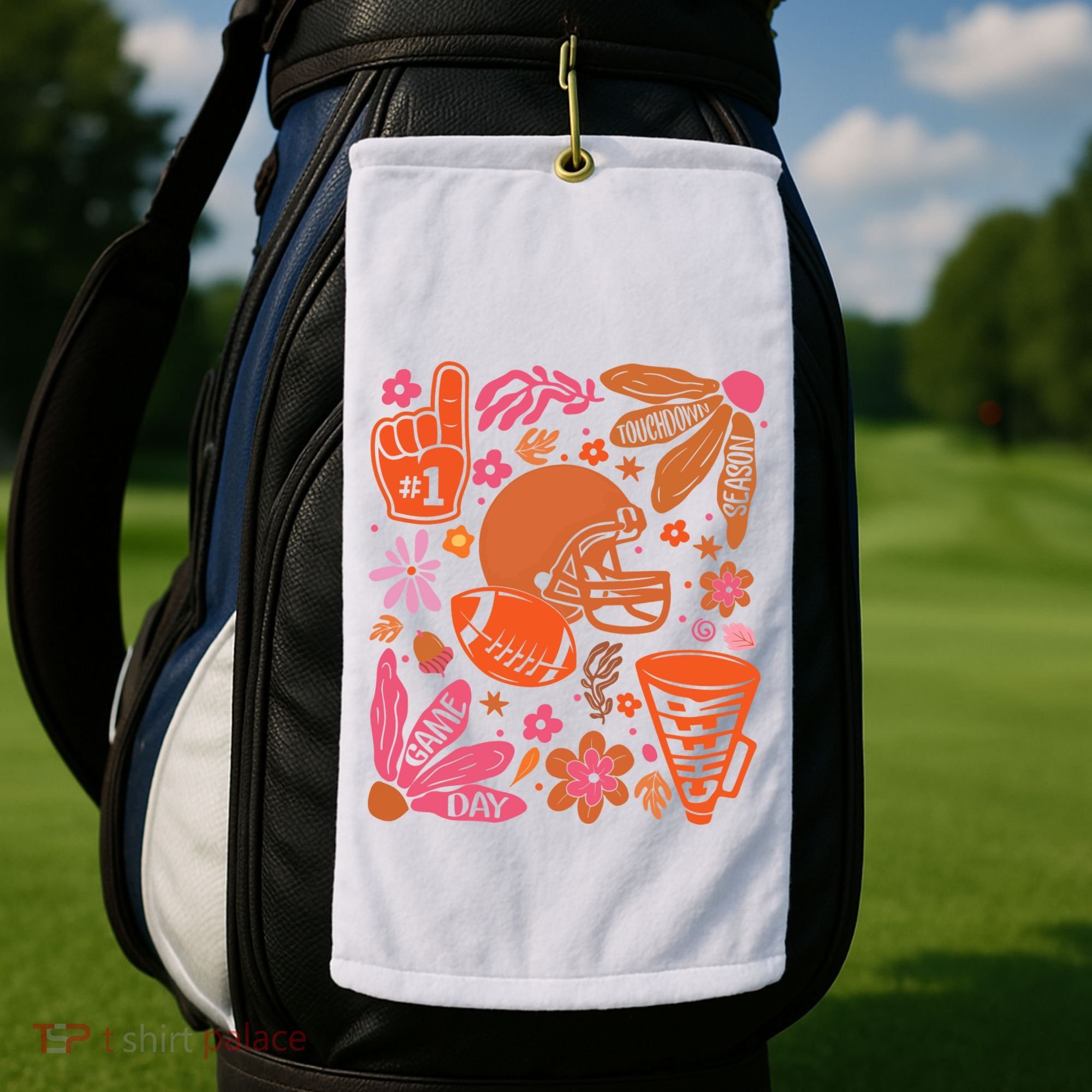 Game Day Retro Football Touchdown Season Golf Towel