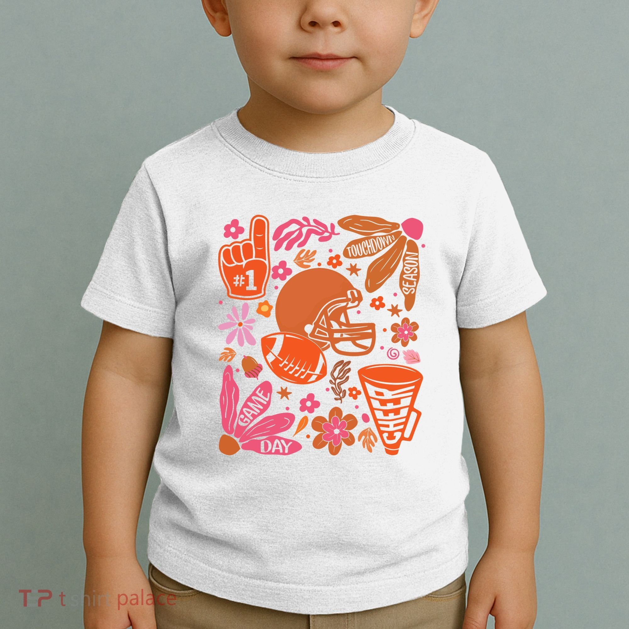 Game Day Retro Football Touchdown Season Toddler T-Shirt