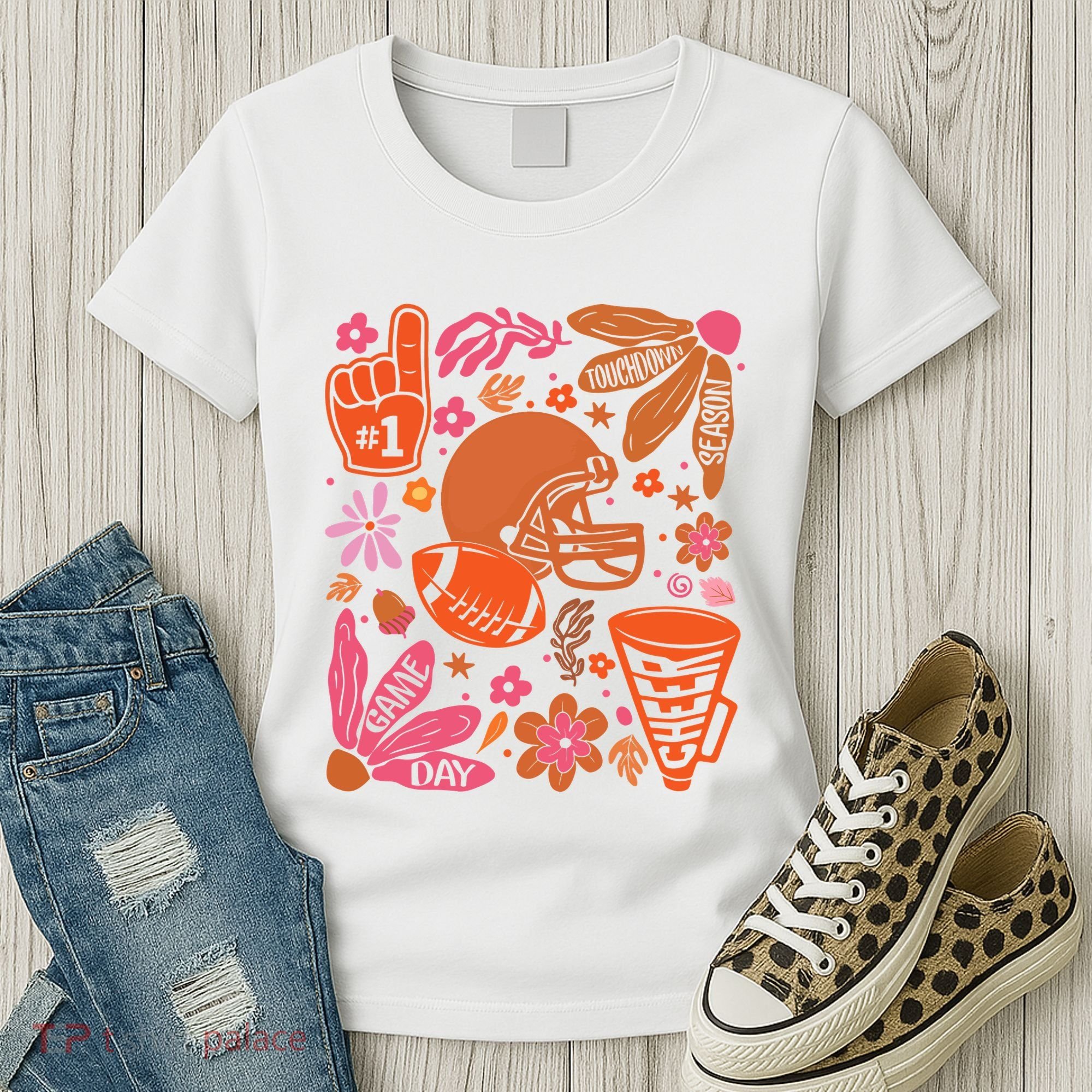 Game Day Retro Football Touchdown Season Women's T-Shirt