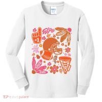 Game Day Retro Football Touchdown Season Kids Long Sleeve Shirt thumb 0