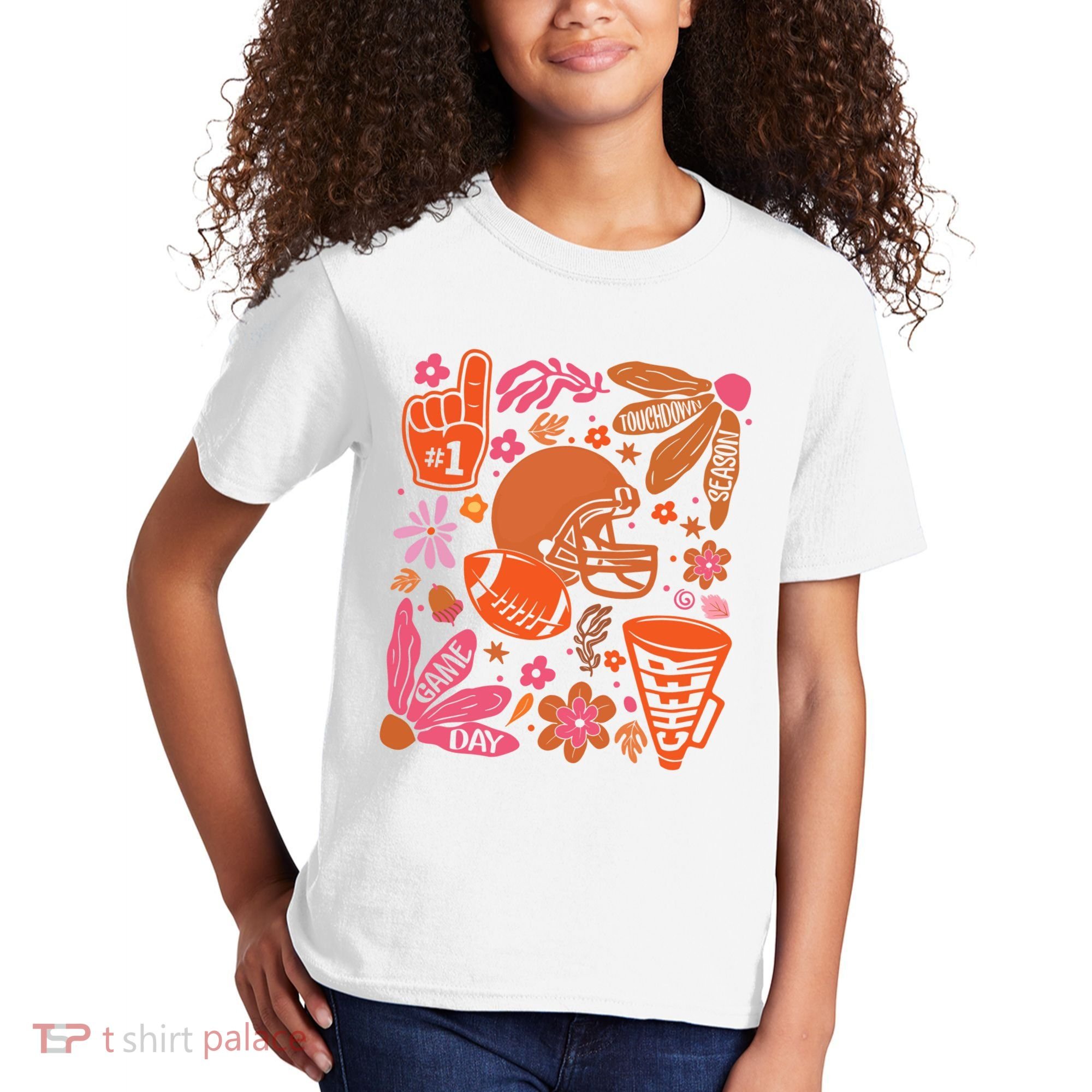 Game Day Retro Football Touchdown Season Kids T-Shirt