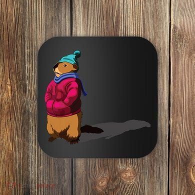 Groundhog Day Shadow Gift Ground Hog Coaster
