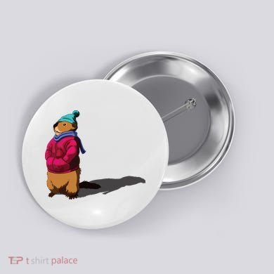 Groundhog Day Shadow Gift Ground Hog Button