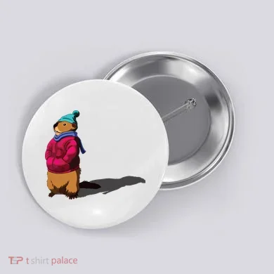 Groundhog Day Shadow Gift Ground Hog Button