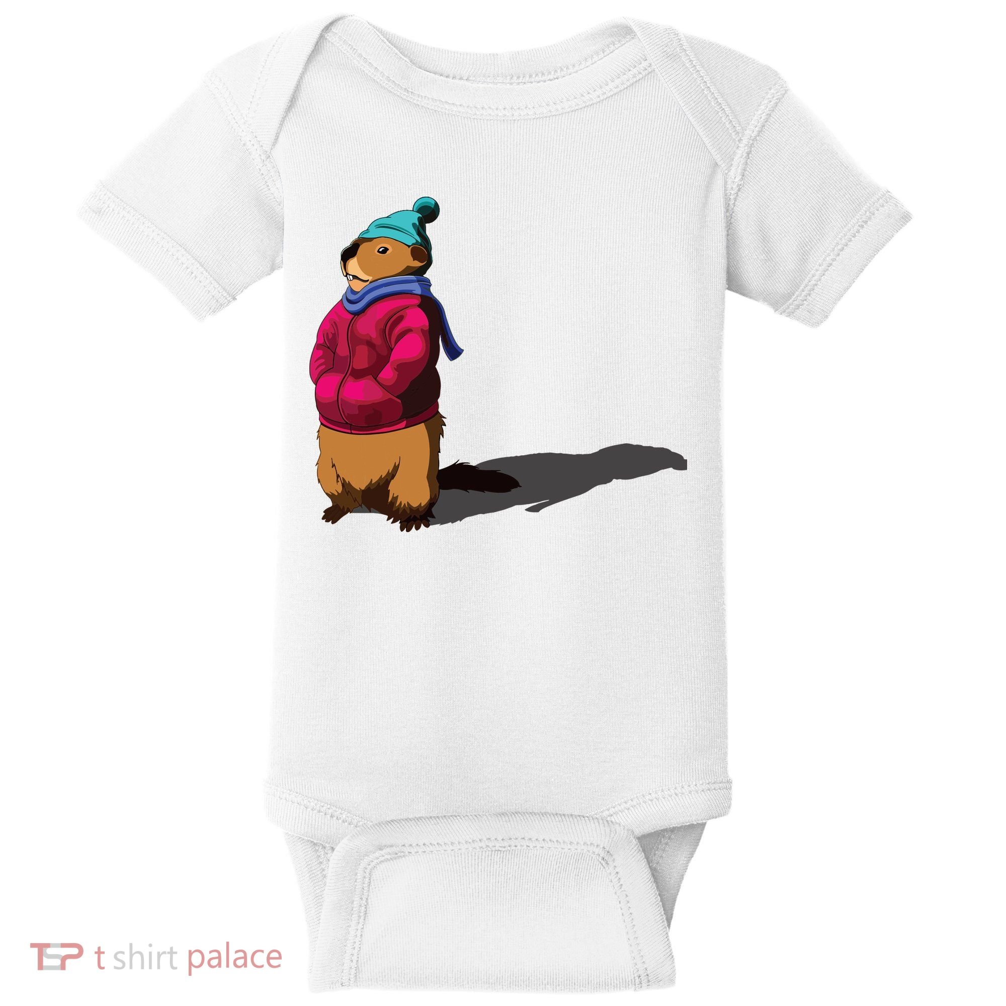 Groundhog Day Shadow Gift Ground Hog Baby Bodysuit