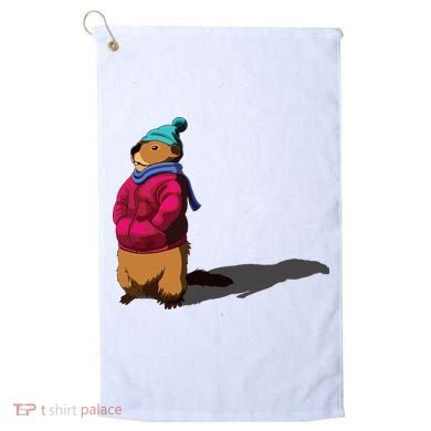 Groundhog Day Shadow Gift Ground Hog Golf Towel