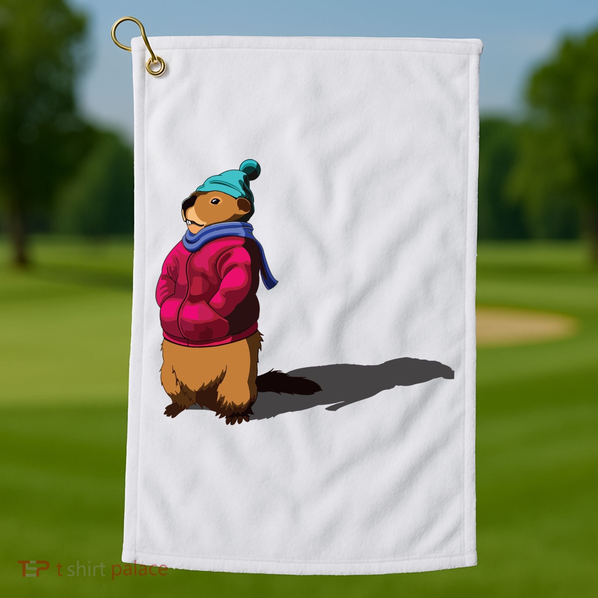 Groundhog Day Shadow Gift Ground Hog Golf Towel