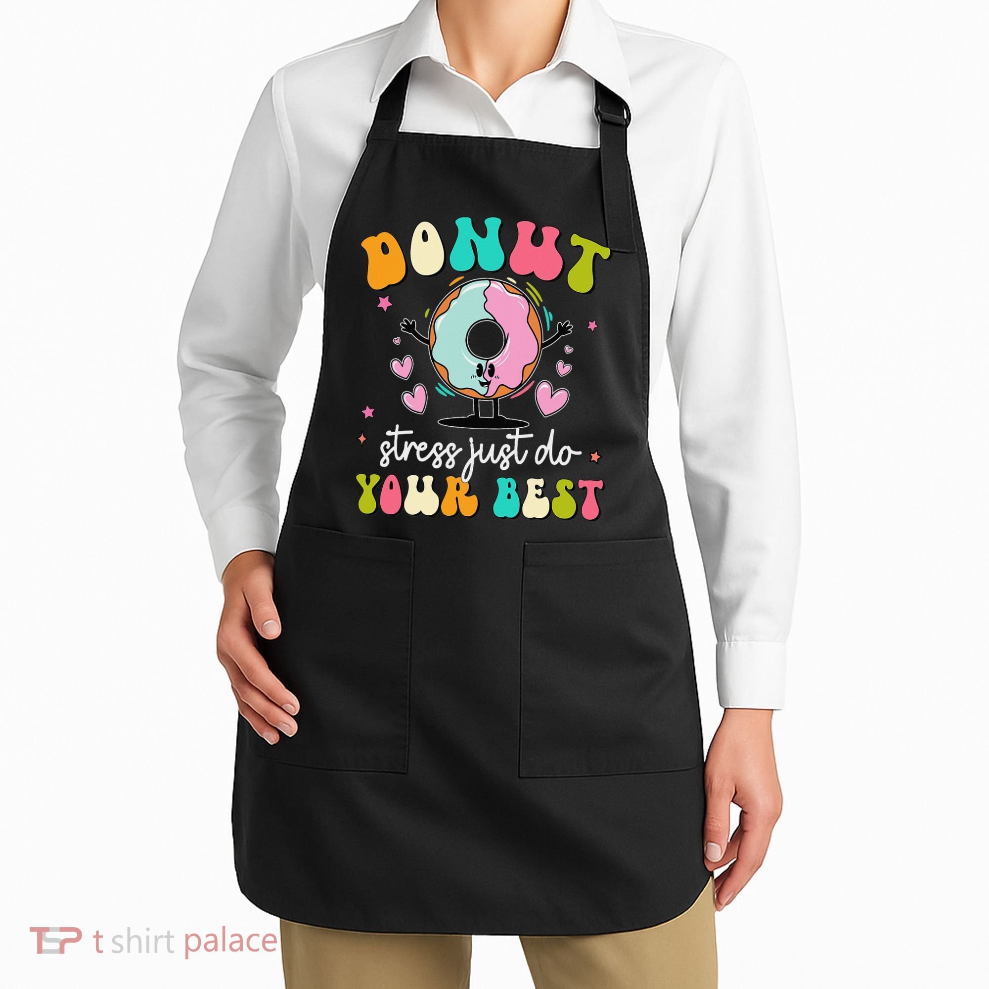 Groovy Donut Stress Do Your Best Teacher Test Day Apron