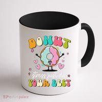 Groovy Donut Stress Do Your Best Teacher Test Day Coffee Mug thumb 1