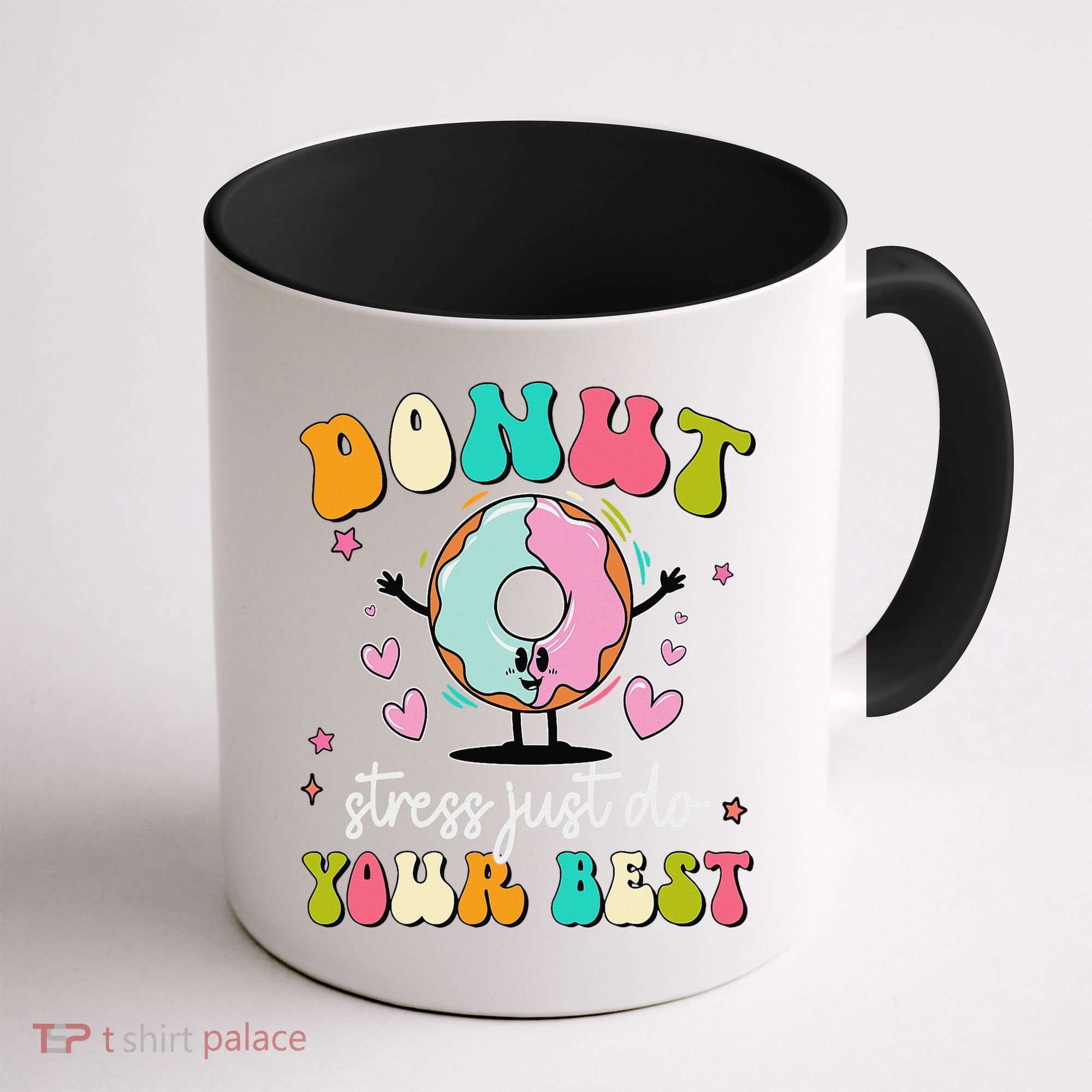 Groovy Donut Stress Do Your Best Teacher Test Day Coffee Mug