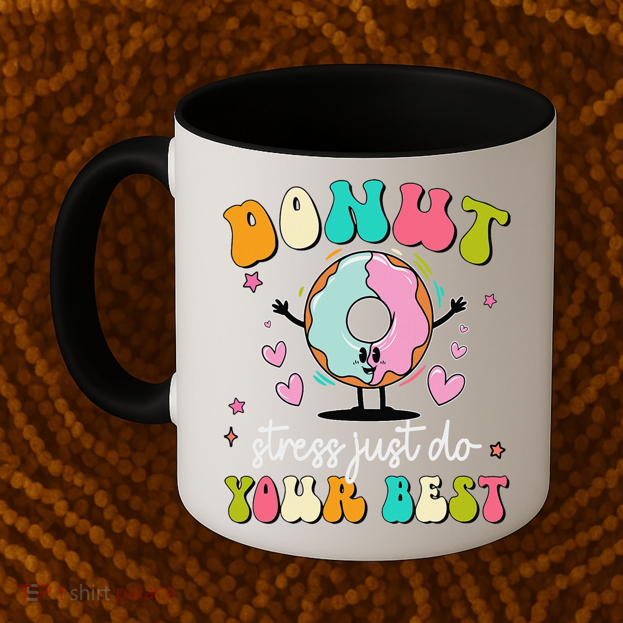 Groovy Donut Stress Do Your Best Teacher Test Day Coffee Mug