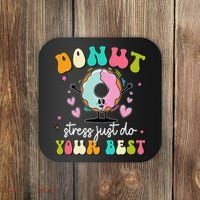 Groovy Donut Stress Do Your Best Teacher Test Day Coaster thumb 0