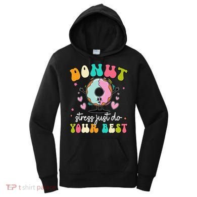 Groovy Donut Stress Do Your Best Teacher Test Day Women's Hoodie