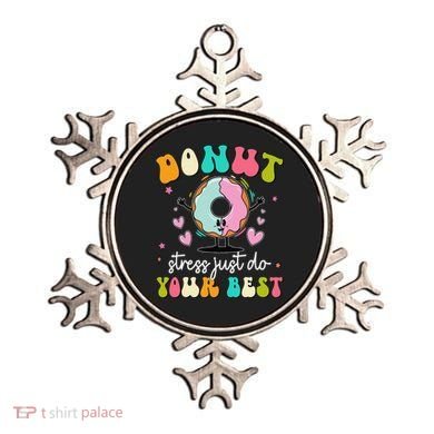 Groovy Donut Stress Do Your Best Teacher Test Day Ornament