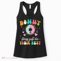 Groovy Donut Stress Do Your Best Teacher Test Day Women's Tank Top thumb 0