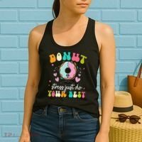 Groovy Donut Stress Do Your Best Teacher Test Day Women's Tank Top thumb 2