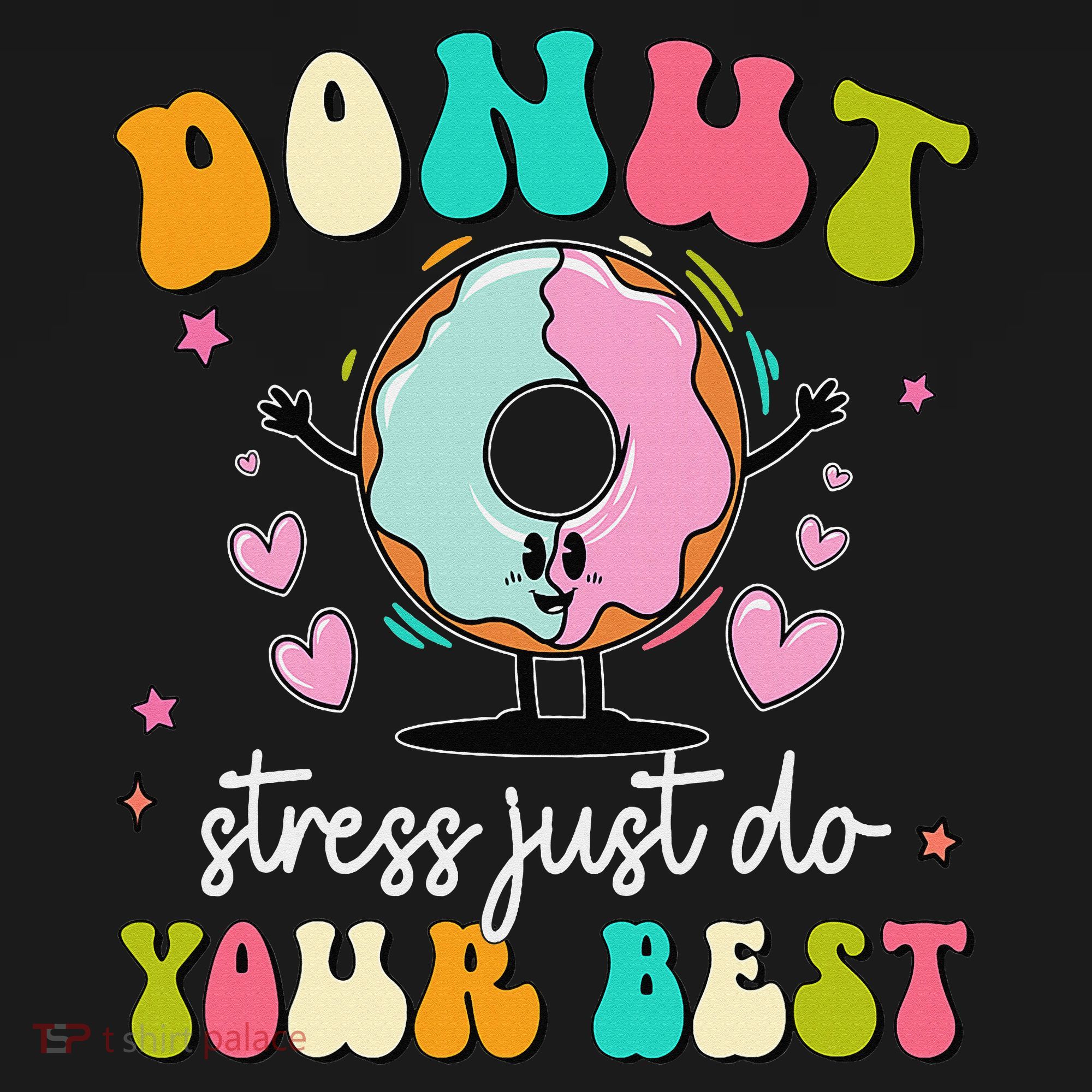 Groovy Donut Stress Do Your Best Teacher Test Day Women's Tank Top
