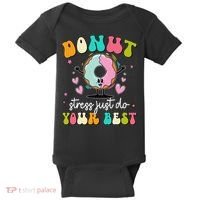 Groovy Donut Stress Do Your Best Teacher Test Day Baby Bodysuit thumb 0
