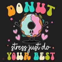 Groovy Donut Stress Do Your Best Teacher Test Day Hat thumb 2
