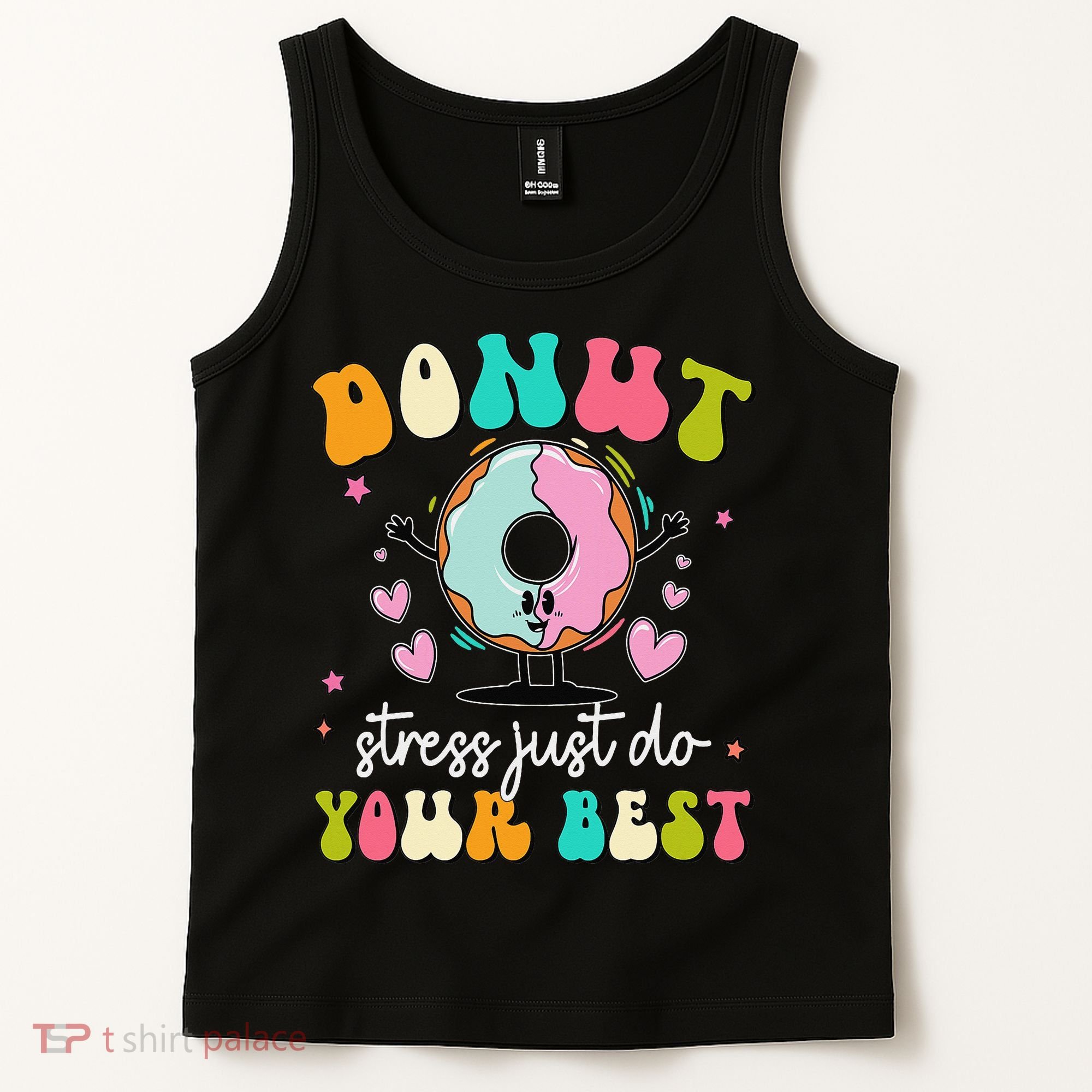 Groovy Donut Stress Do Your Best Teacher Test Day Tank Top