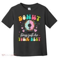 Groovy Donut Stress Do Your Best Teacher Test Day Toddler T-Shirt thumb 0