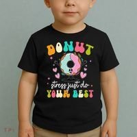 Groovy Donut Stress Do Your Best Teacher Test Day Toddler T-Shirt thumb 2