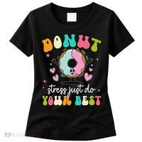 Groovy Donut Stress Do Your Best Teacher Test Day Women's T-Shirt thumb 0