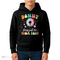 Groovy Donut Stress Do Your Best Teacher Test Day Kids Hoodie thumb 4