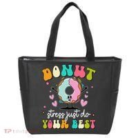 Groovy Donut Stress Do Your Best Teacher Test Day Tote Bag thumb 0
