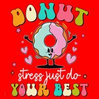 Groovy Donut Stress Do Your Best Teacher Test Day Santa Hat thumb 1