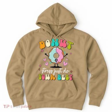 Groovy Donut Stress Do Your Best Teacher Test Day Hoodie