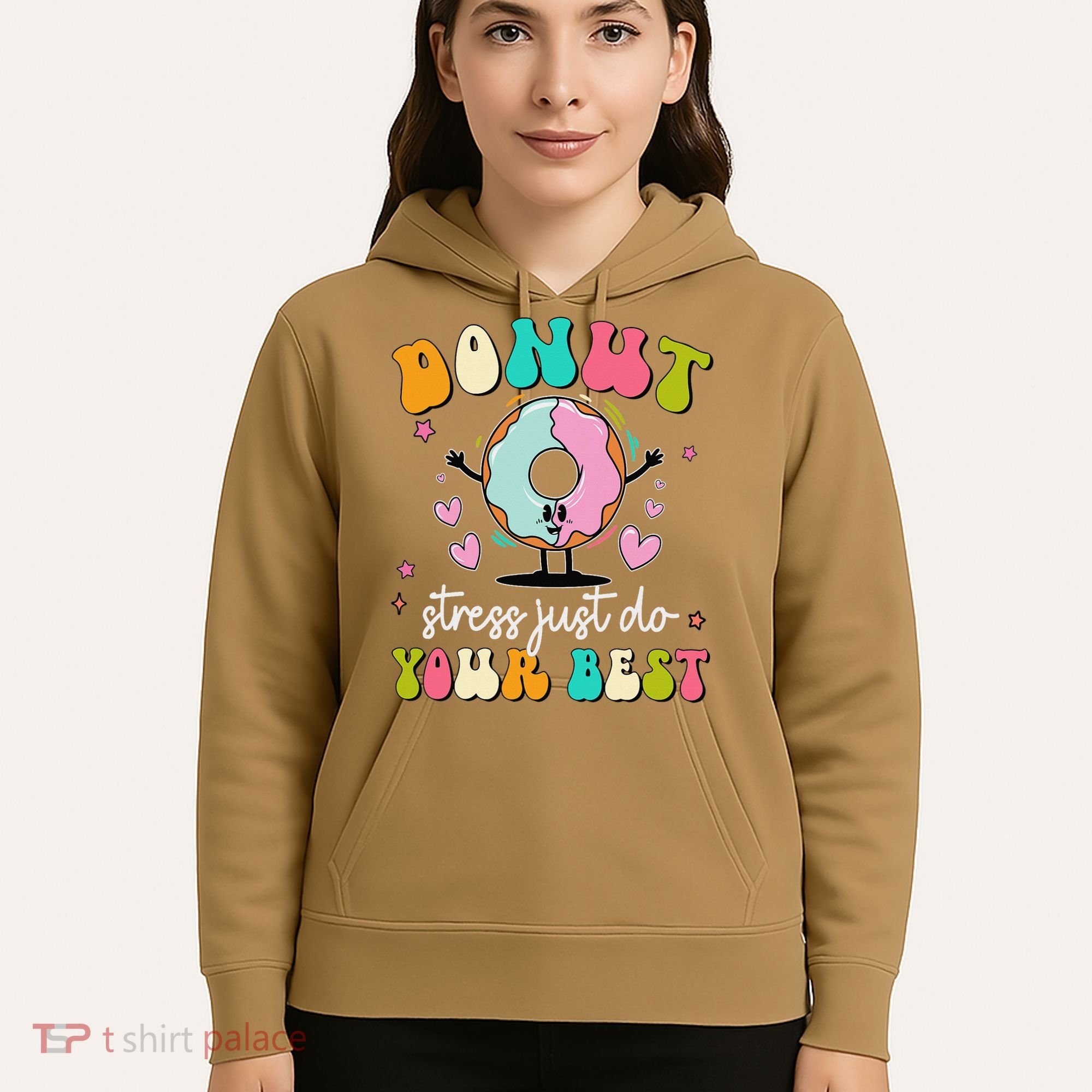 Groovy Donut Stress Do Your Best Teacher Test Day Hoodie