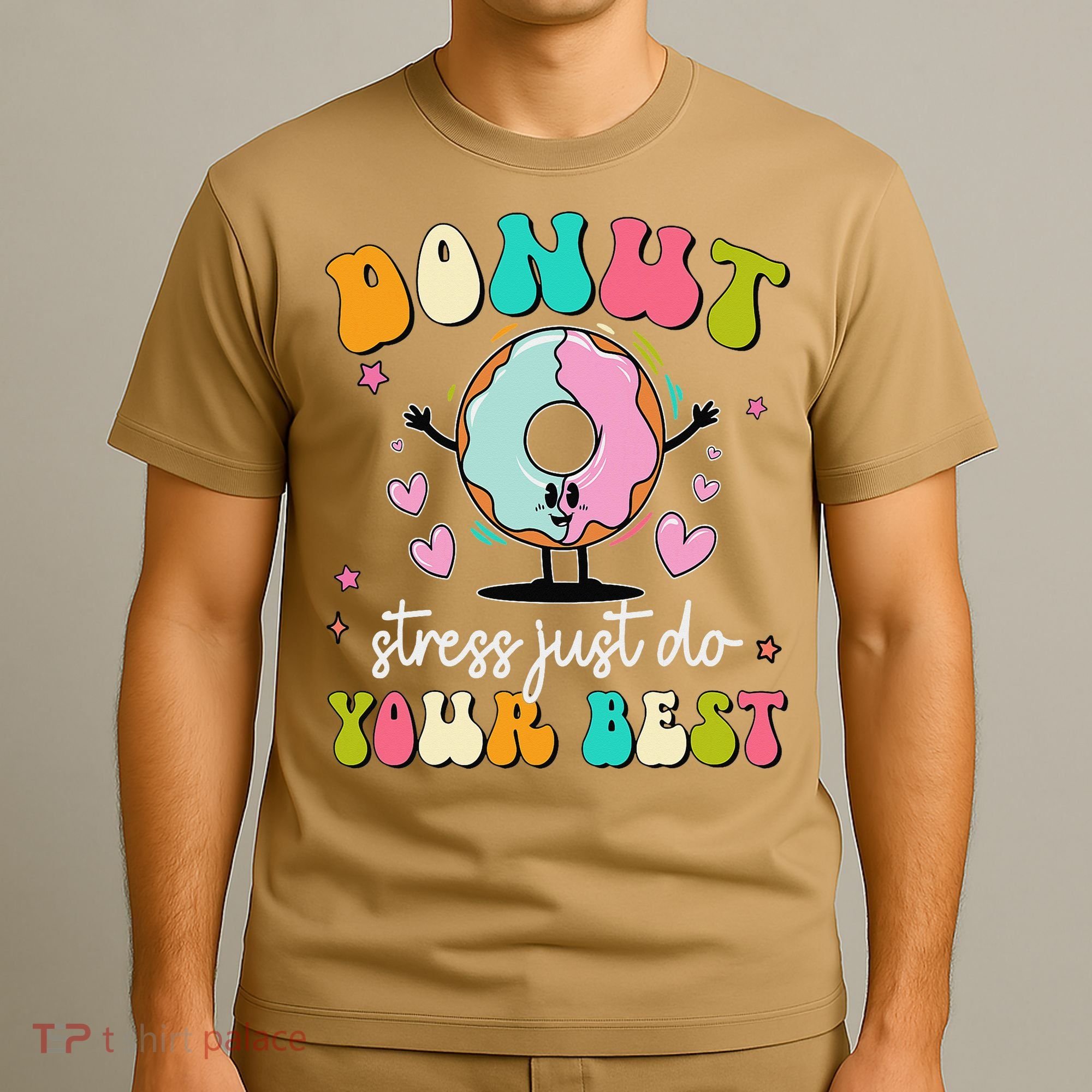 Groovy Donut Stress Do Your Best Teacher Test Day T-Shirt